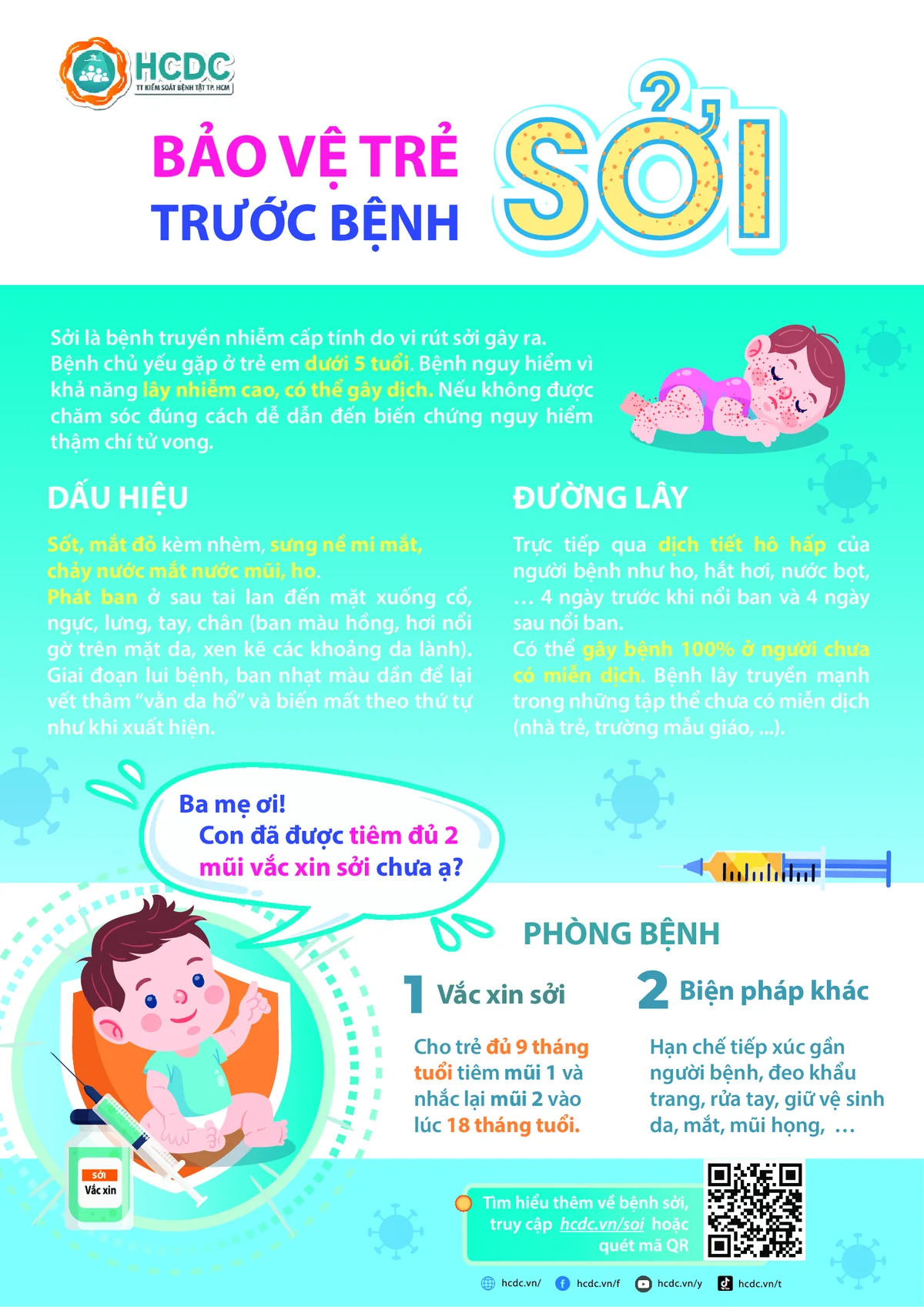 Bảo vệ trẻ trước bệnh Sởi