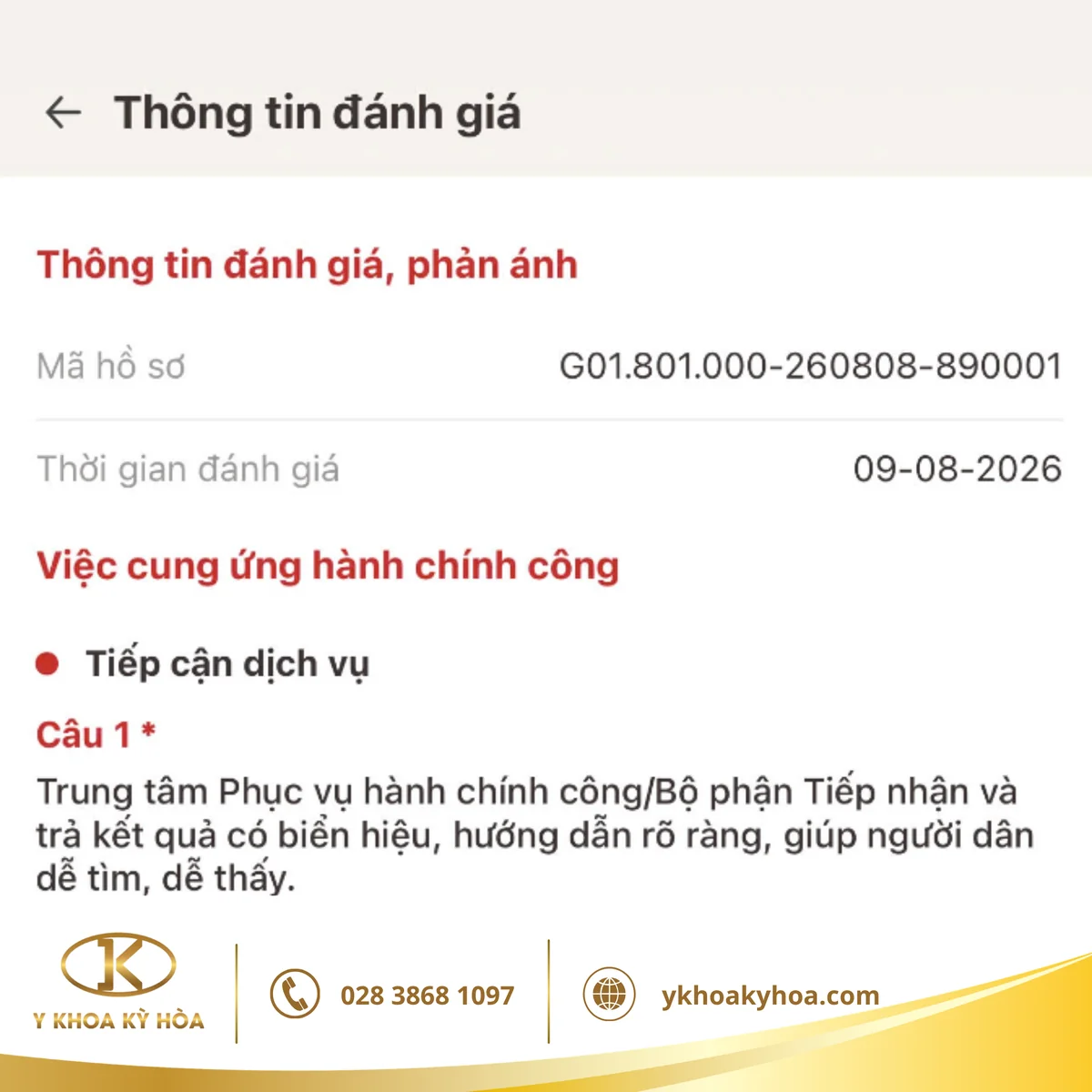 Xem lại chi tiết đánh giá đã gửi trên VNeID